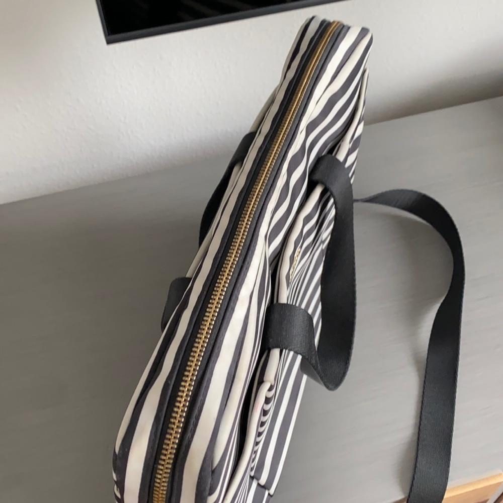kate spade Black and Ivory Striped Laptop Bag - Picture 8 of 14